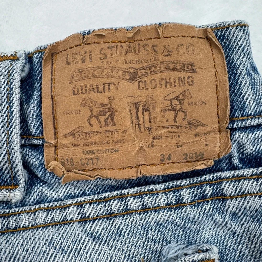 Levi's 918 Jeans Mens 34x28.5 Blue Husky Vintage 80s Orange Tab Straight Leg